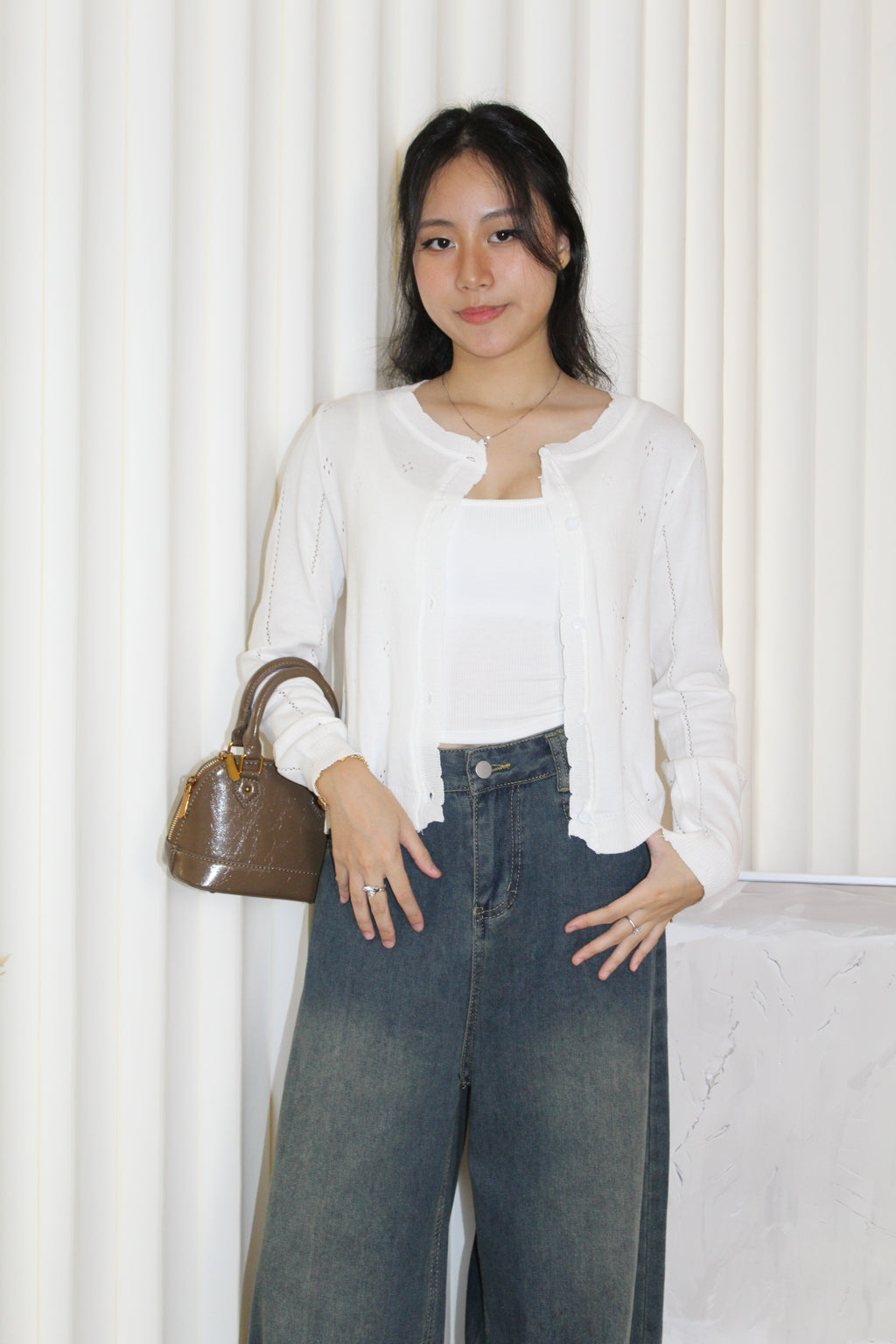 Jadira Knit Cardigan Top (Grey)