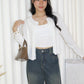 Jadira Knit Cardigan Top (White)
