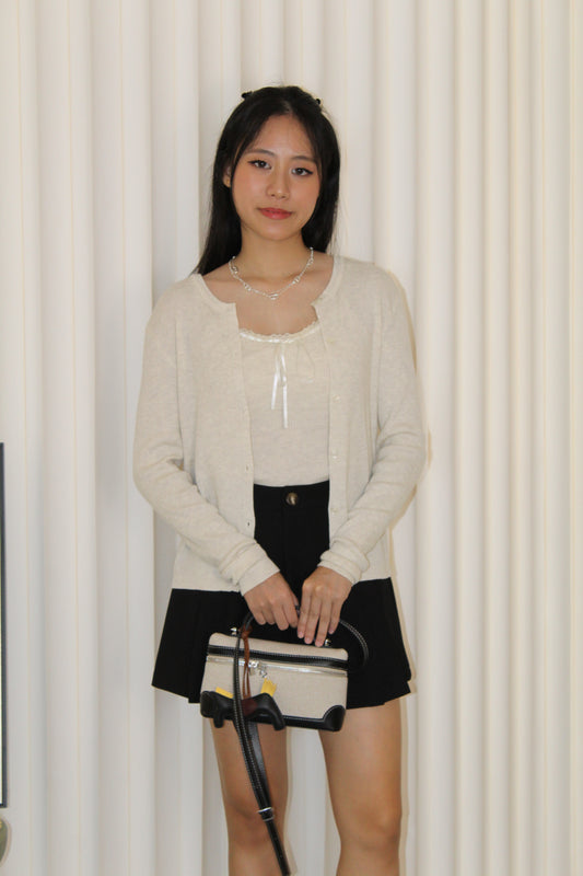 Joyce Knit Two Piece Top (Cream)