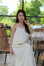 Odette Broderie Two Piece Skirt Set (Cream）