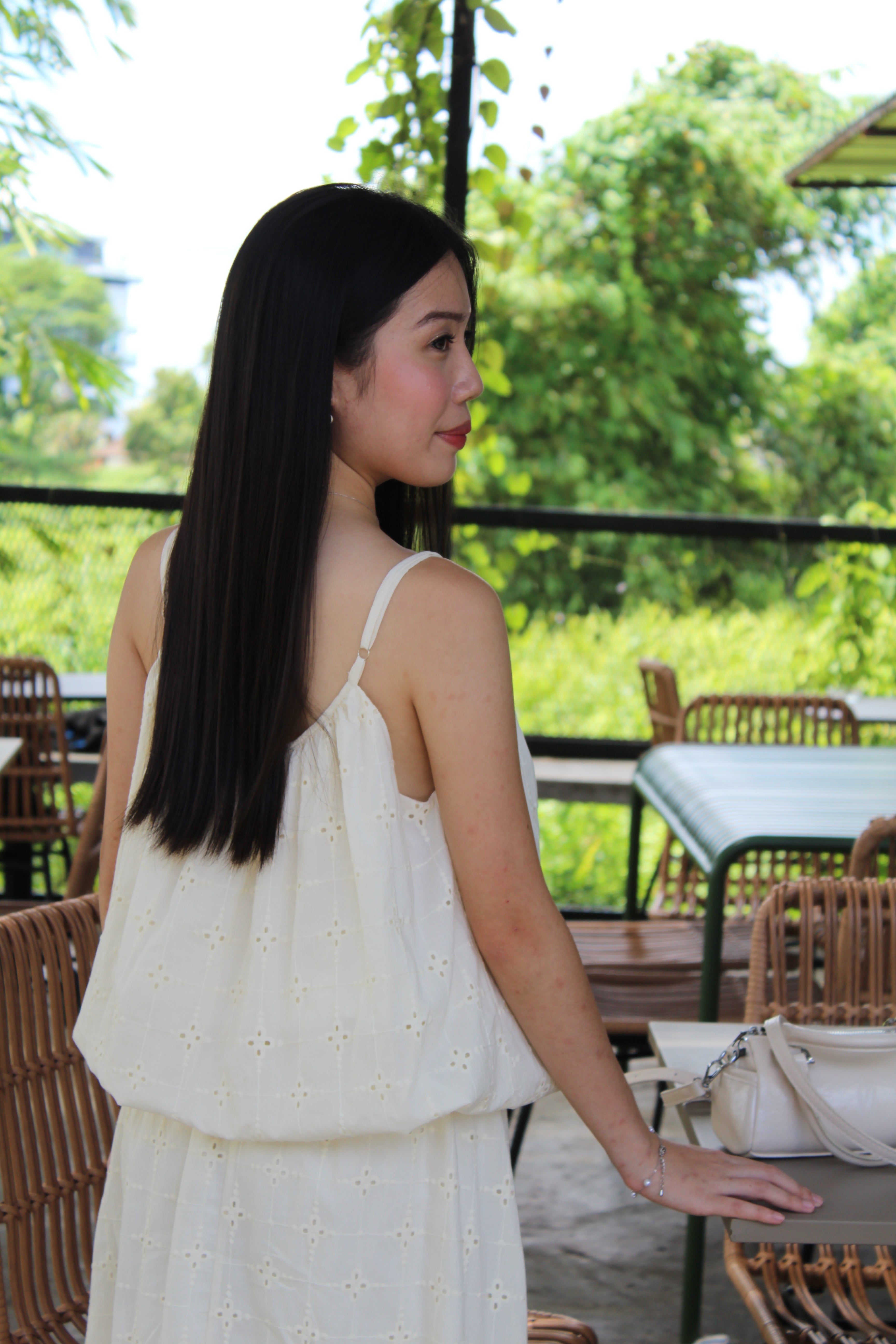 Odette Broderie Two Piece Skirt Set (Cream）