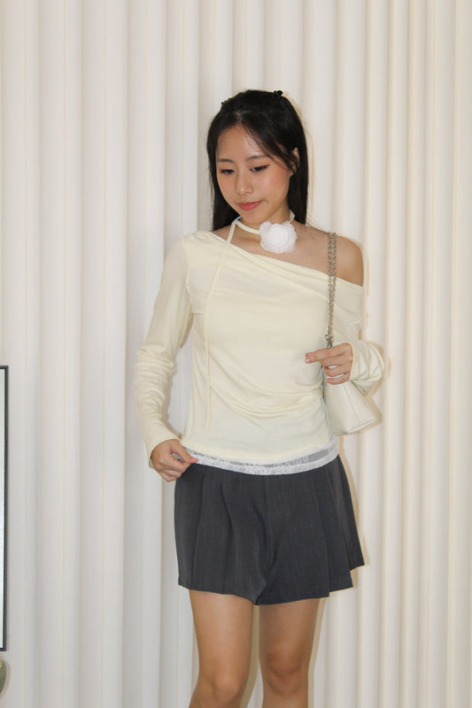 Tammy Lace Long Sleeve Top (Cream)