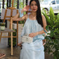Odette Broderie Two Piece Skirt Set (Blue)