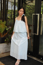 Odette Broderie Two Piece Skirt Set (Blue)