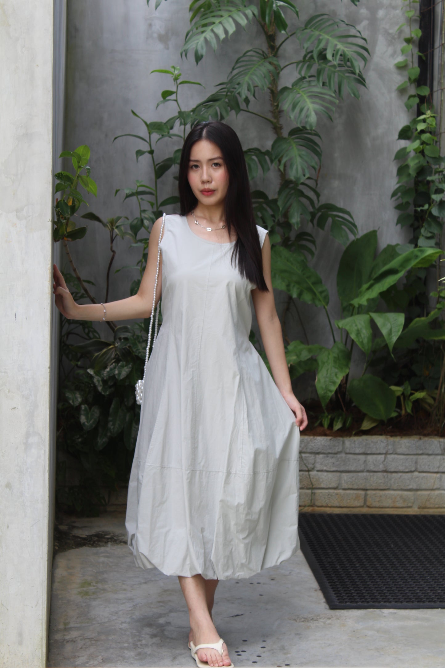 Riley Bubble Midaxi Dress (Grey)