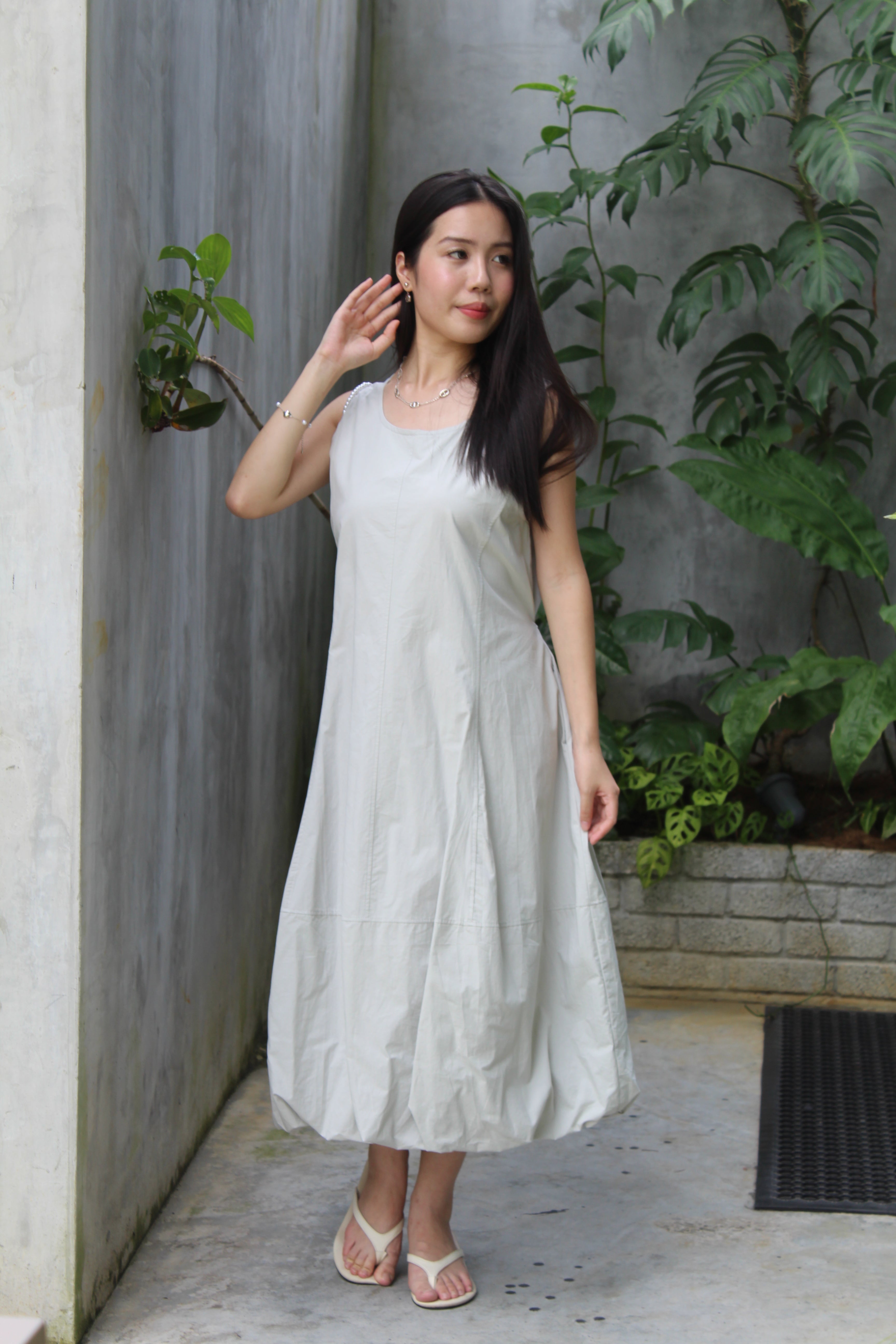Riley Bubble Midaxi Dress (Grey)