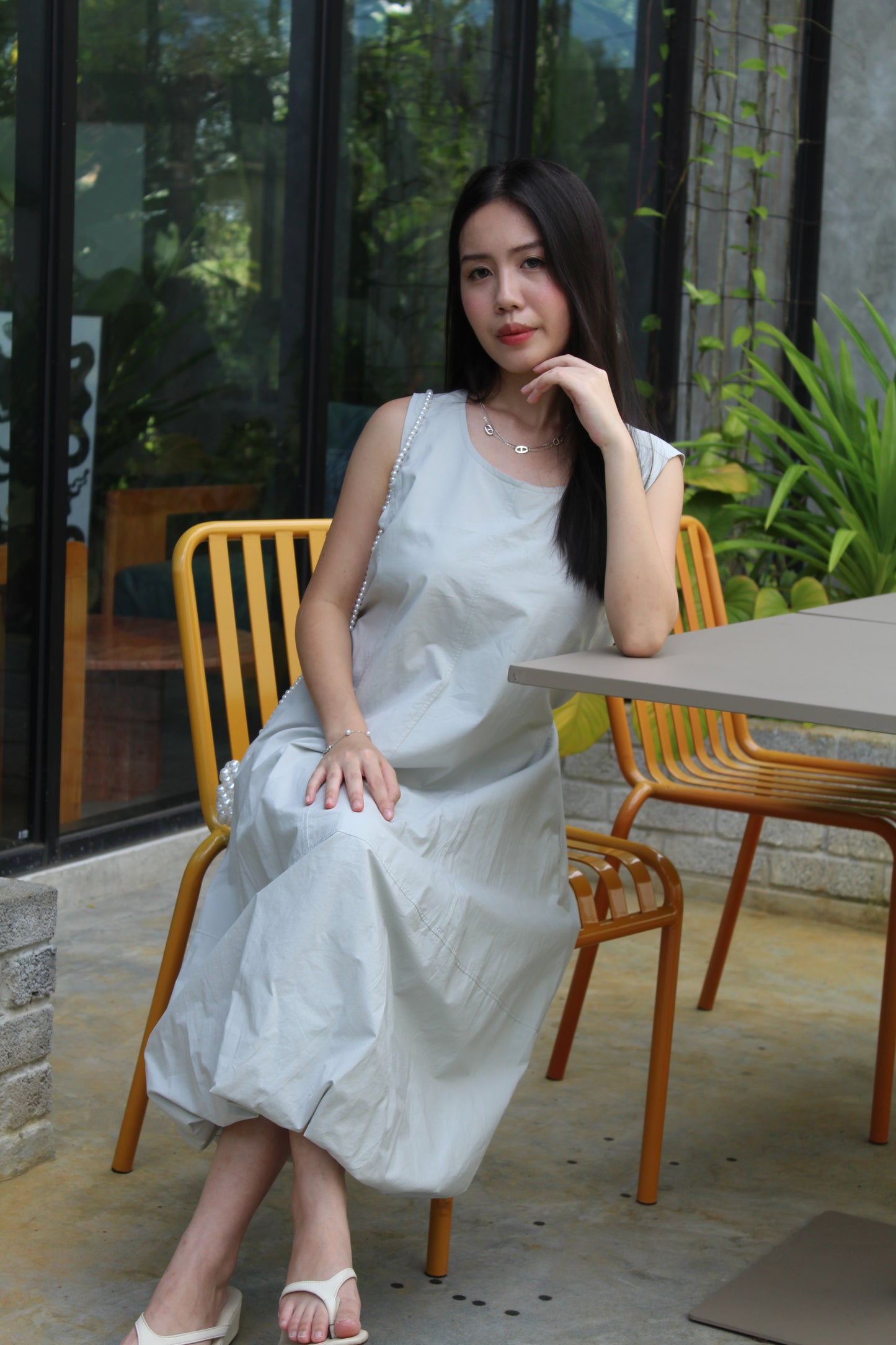 Riley Bubble Midaxi Dress (Grey)