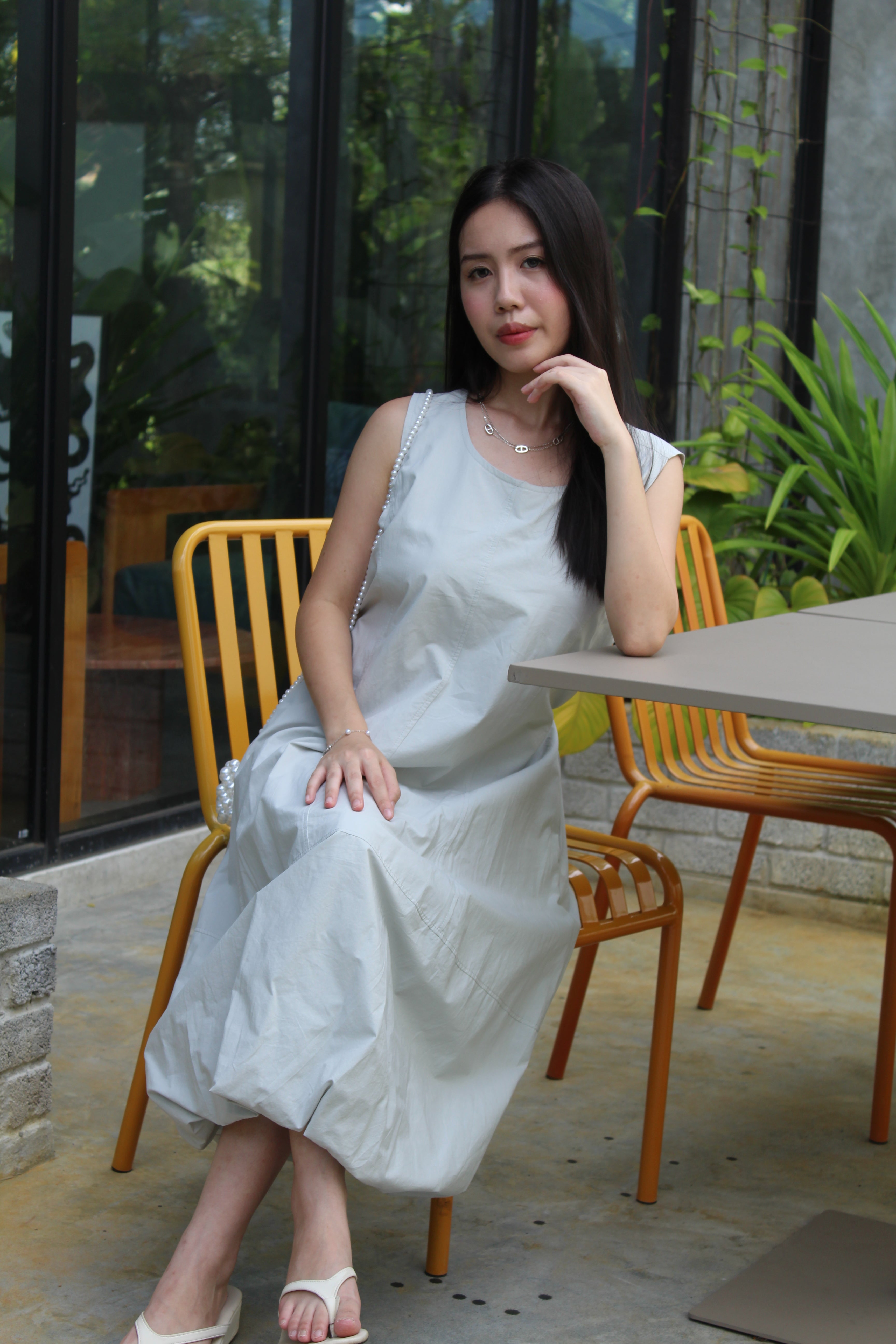 Riley Bubble Midaxi Dress (Grey)