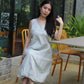Riley Bubble Midaxi Dress (White)