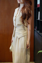 Blake Vest Two Piece Pants Set (Cream)