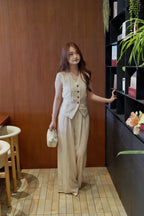 Blake Vest Two Piece Pants Set (Cream)