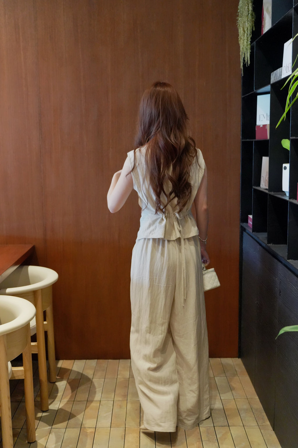 Blake Vest Two Piece Pants Set (Cream)