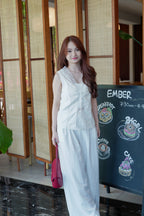 Teodora Flare Pants (White)