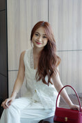 Aurora Linen Lace Vest Top (White)