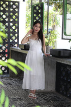 Francessa Broderie Maxi Dress (White)