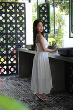Francessa Broderie Maxi Dress (White)