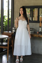 Francessa Broderie Maxi Dress (White)