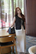 Jayda Lace Satin Maxi Skirt (Black)