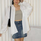 Katie Oversize Button Up Blouse Top (White)