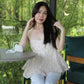 Nova Floral Cami Flare Top (Cream)