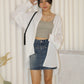 Katie Oversize Button Up Blouse Top (White)
