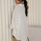 Katie Oversize Button Up Blouse Top (White)