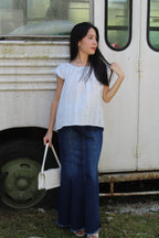 Liberty Denim Fish Tail Maxi Skirt (Blue)