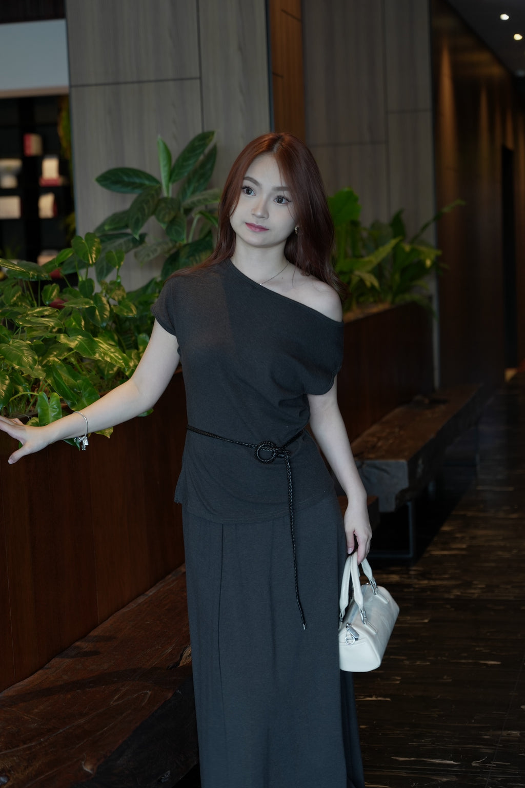 Selena Two Piece Skirt Set (Brown)