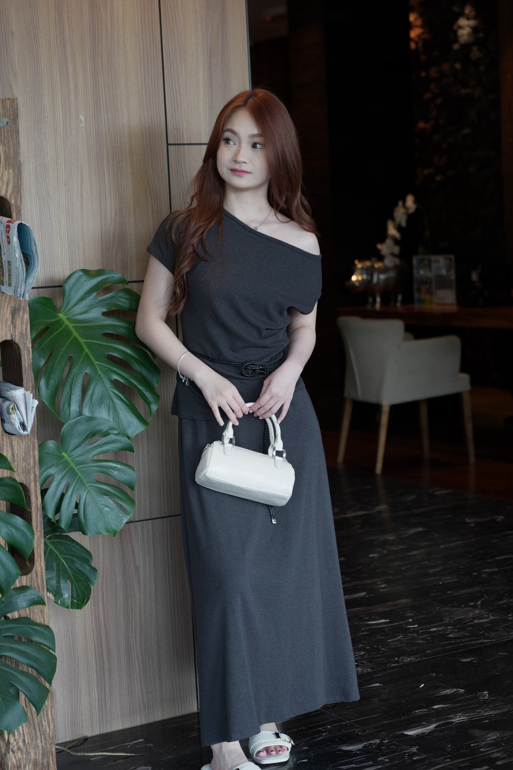 Selena Two Piece Skirt Set (Brown)