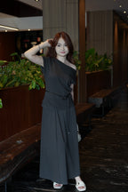 Selena Two Piece Skirt Set (Brown)