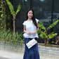 Liberty Denim Fish Tail Maxi Skirt (Blue)