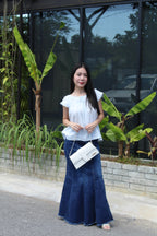 Liberty Denim Fish Tail Maxi Skirt (Blue)