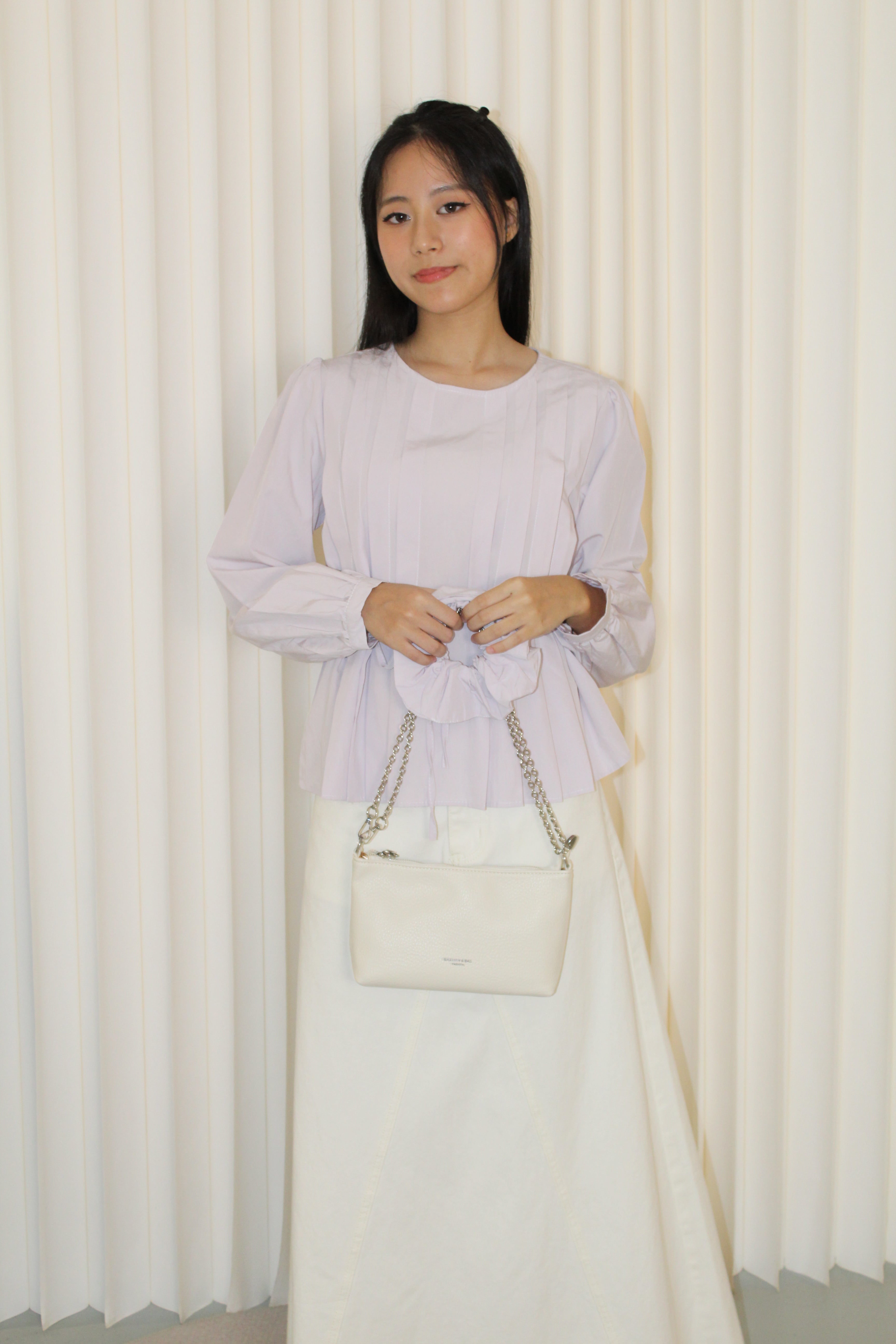 Lennon Flare Long Sleeve Top (Lilac)
