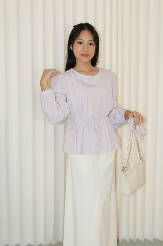 Lennon Flare Long Sleeve Top (Lilac)