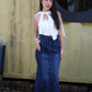 Liberty Denim Fish Tail Maxi Skirt (Blue)