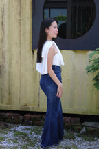 Liberty Denim Fish Tail Maxi Skirt (Blue)