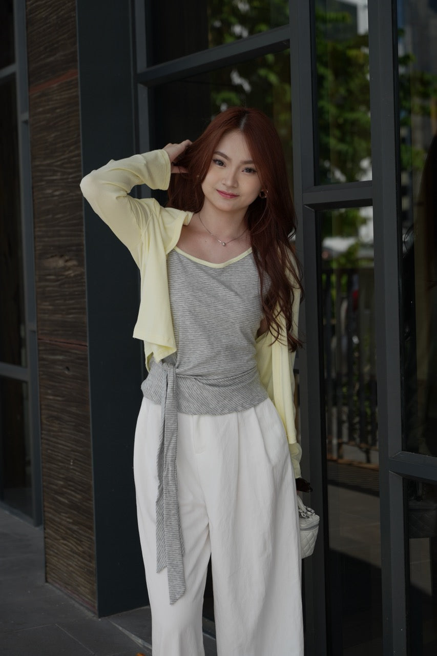 Jolene Stripes Two Piece Set Top (Yellow)