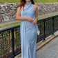 Lorelle Satin Bare Back Maxi Dress (Blue)