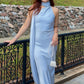 Lorelle Satin Bare Back Maxi Dress (Blue)