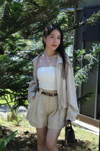 Giselle Linen Cotton Bermuda Shorts (Black)
