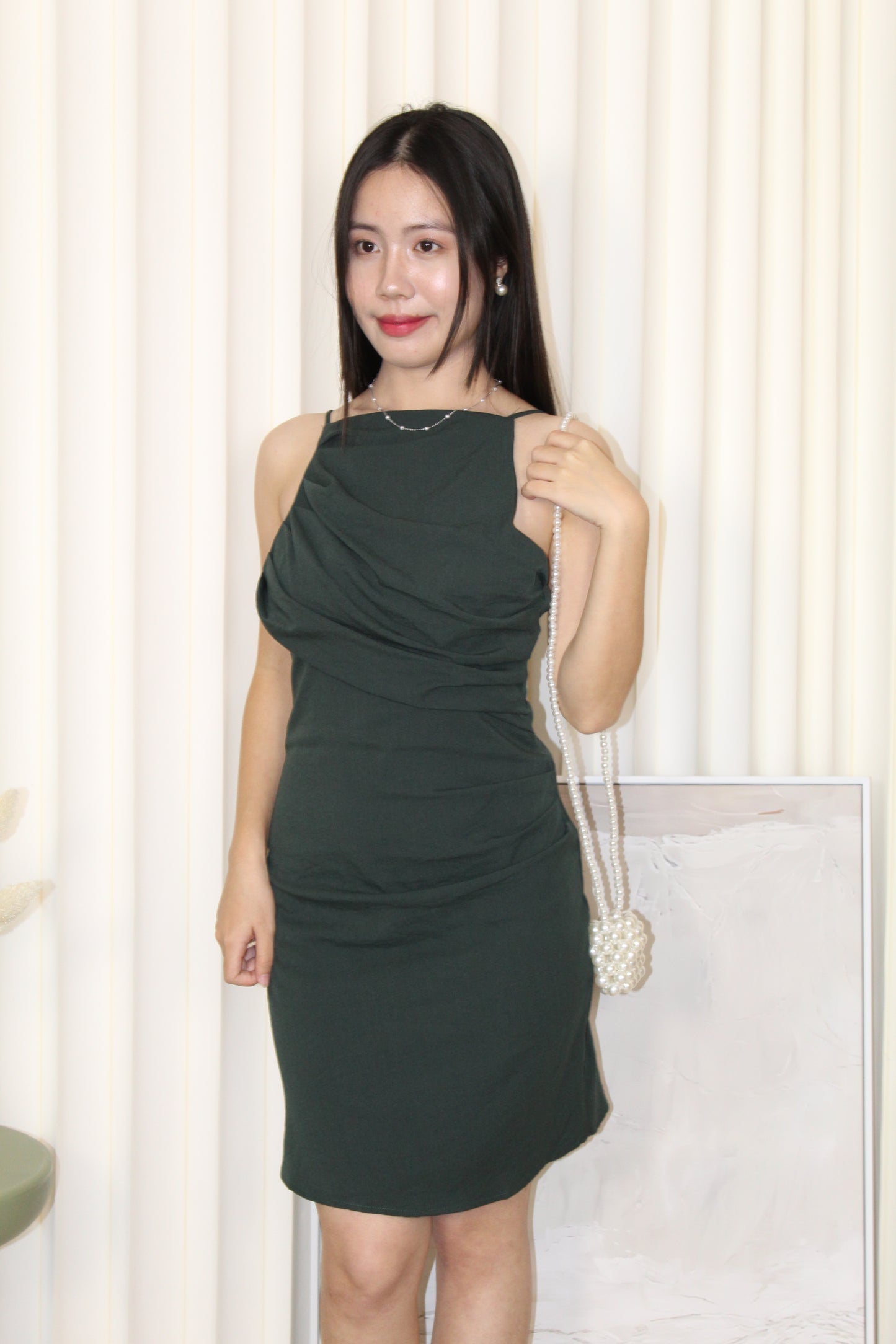 Gwen Cotton Mini Dress (Green)