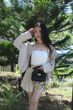 Giselle Linen Cotton Bermuda Shorts (Black)