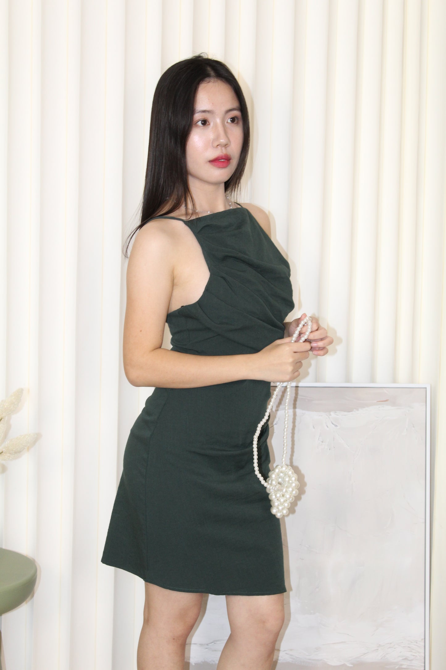 Gwen Cotton Mini Dress (Green)