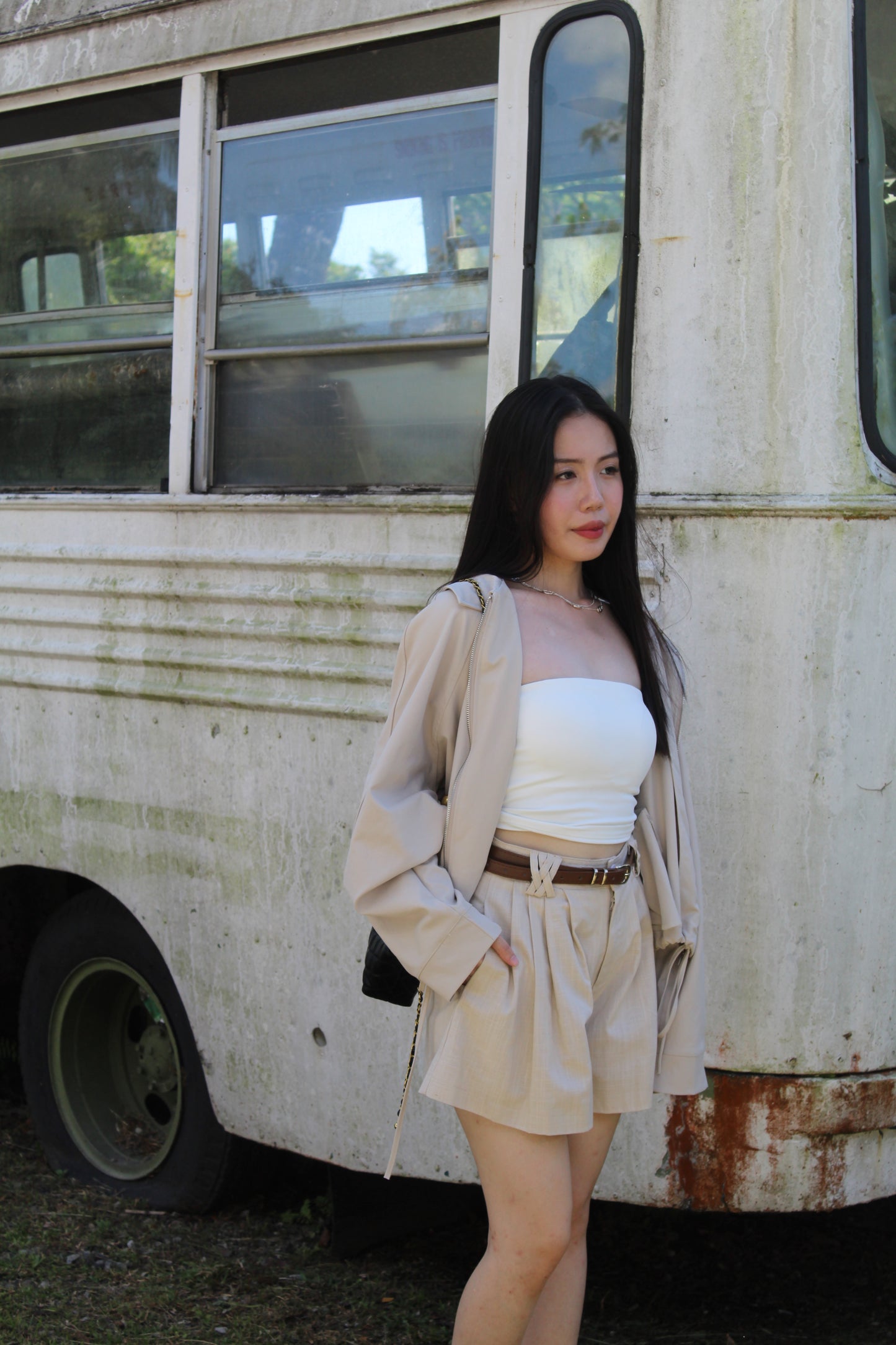 Quincey Cropped Jacket (Cream)