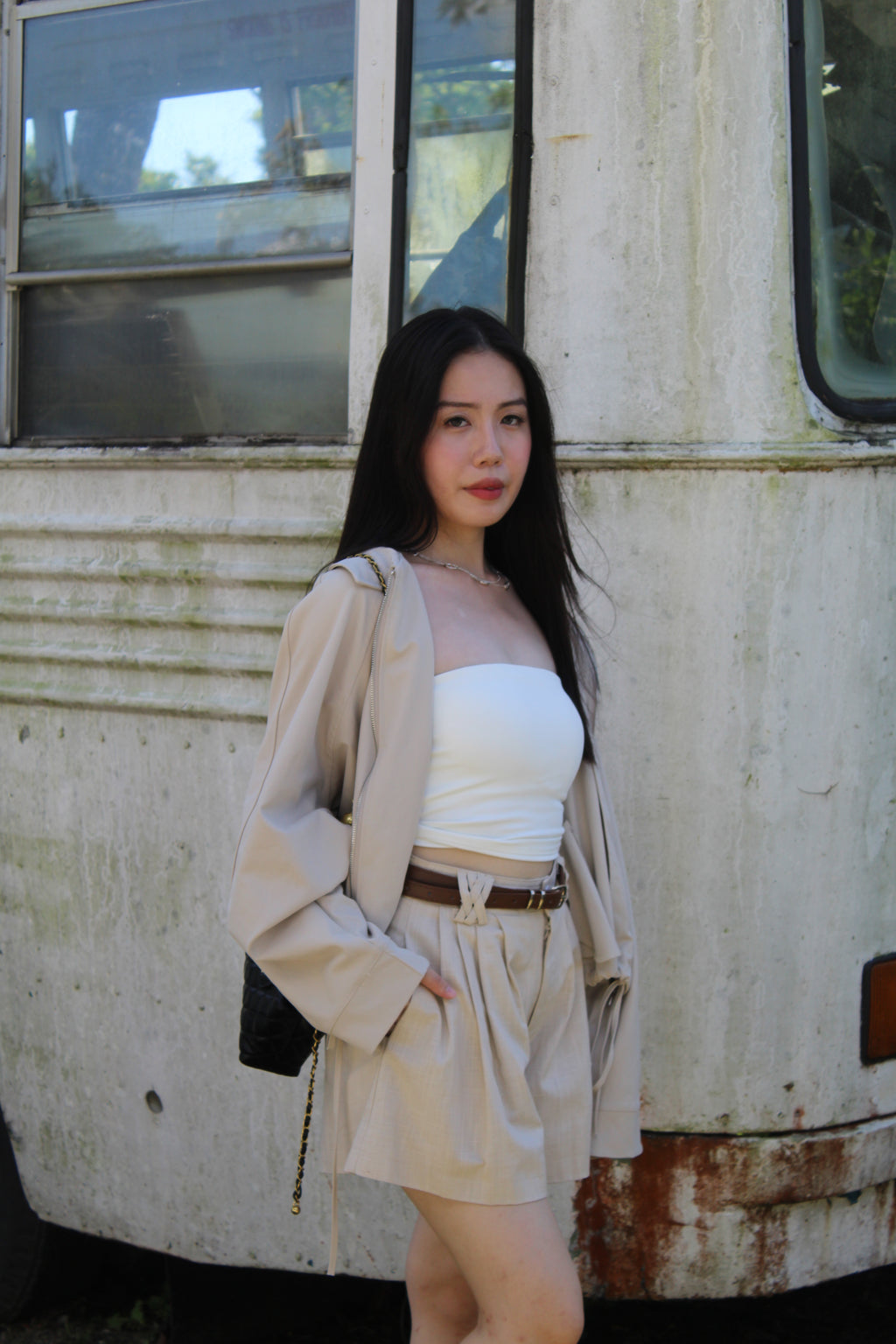Quincey Cropped Jacket (White)