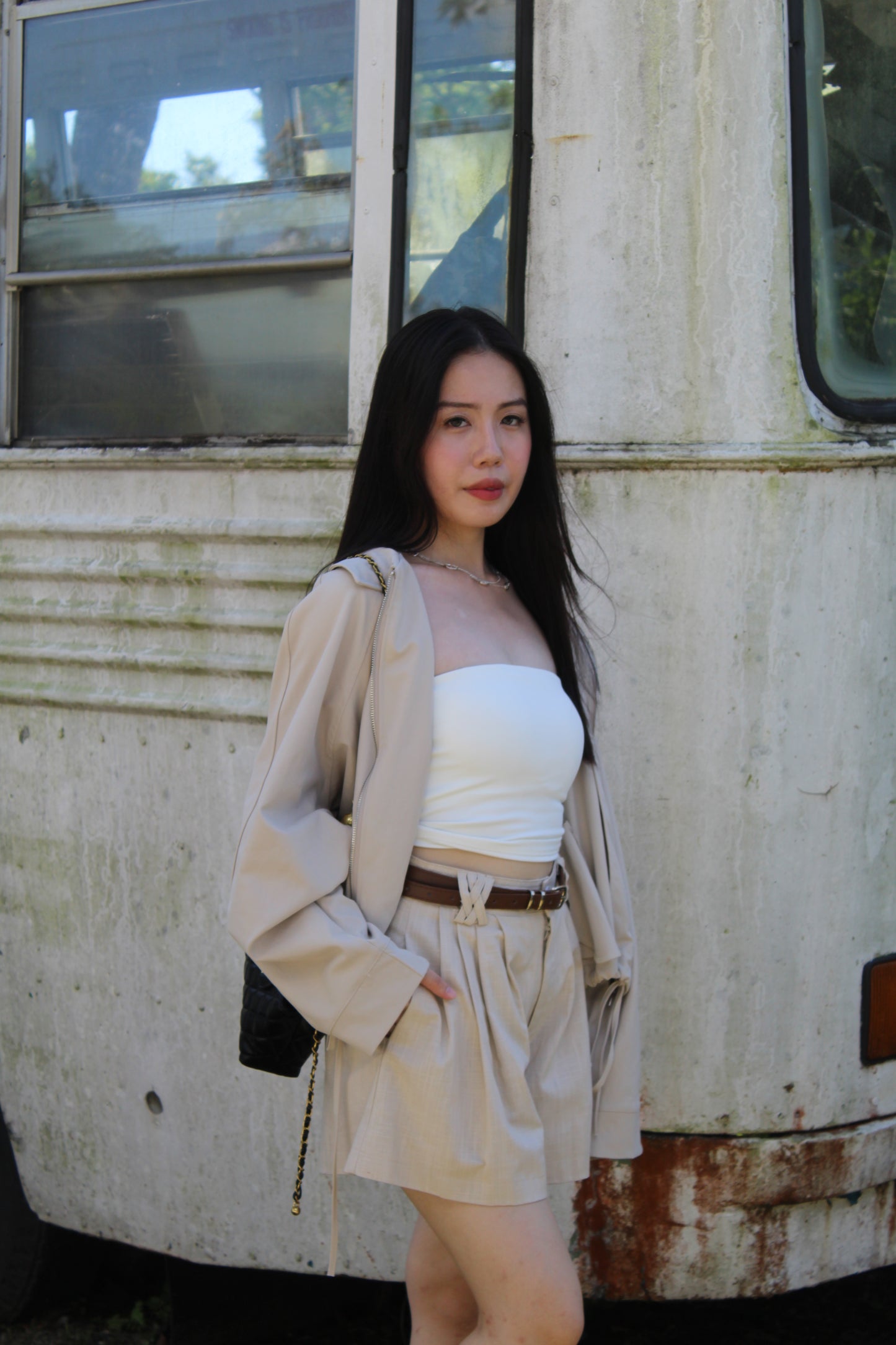 Quincey Cropped Jacket (Cream)