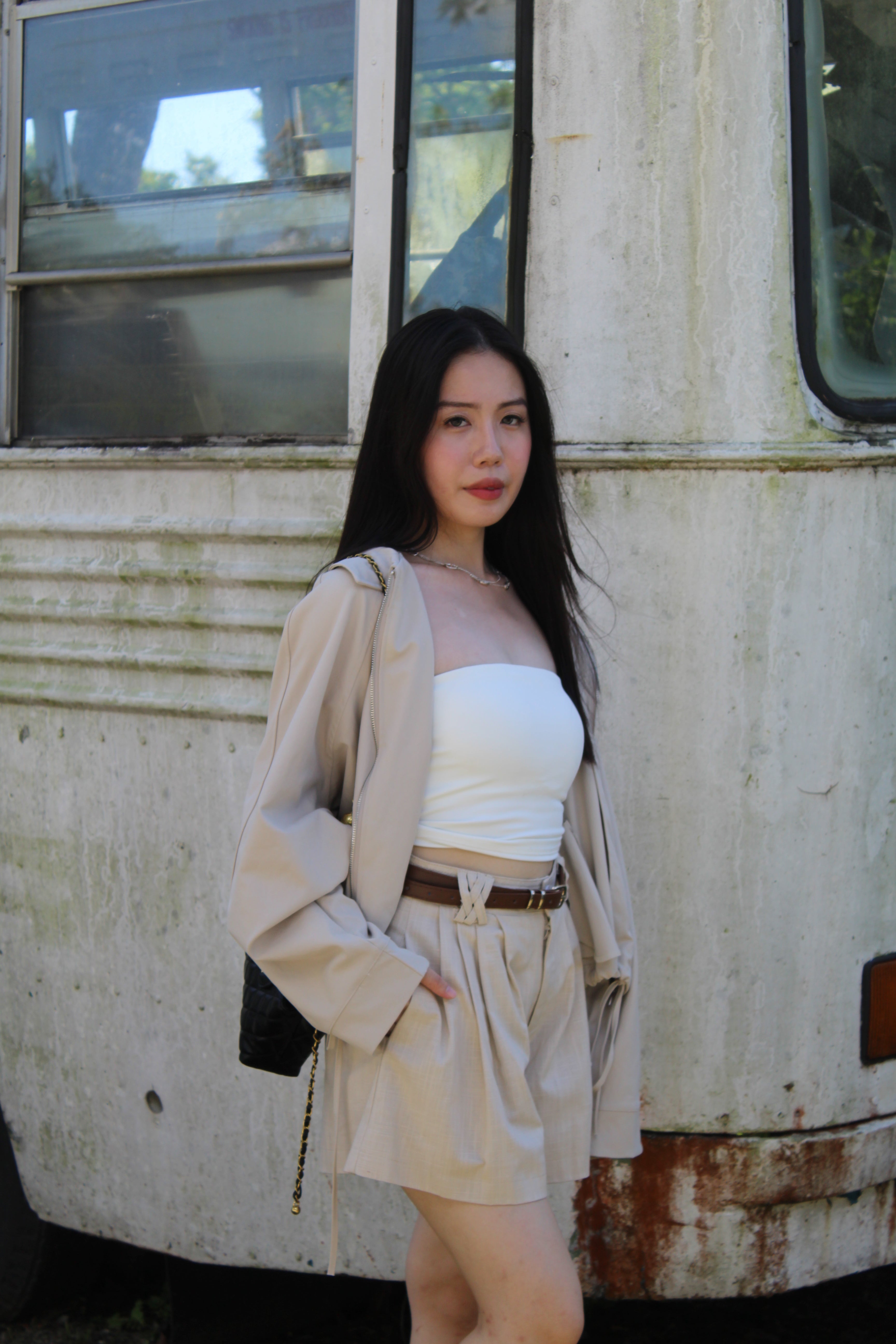 Quincey Cropped Jacket (Cream)