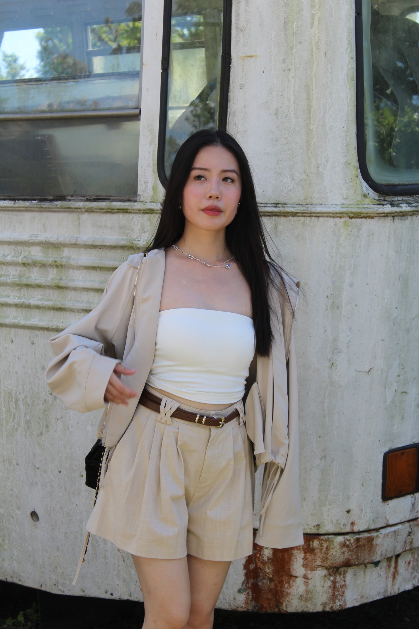 Quincey Cropped Jacket (Cream)