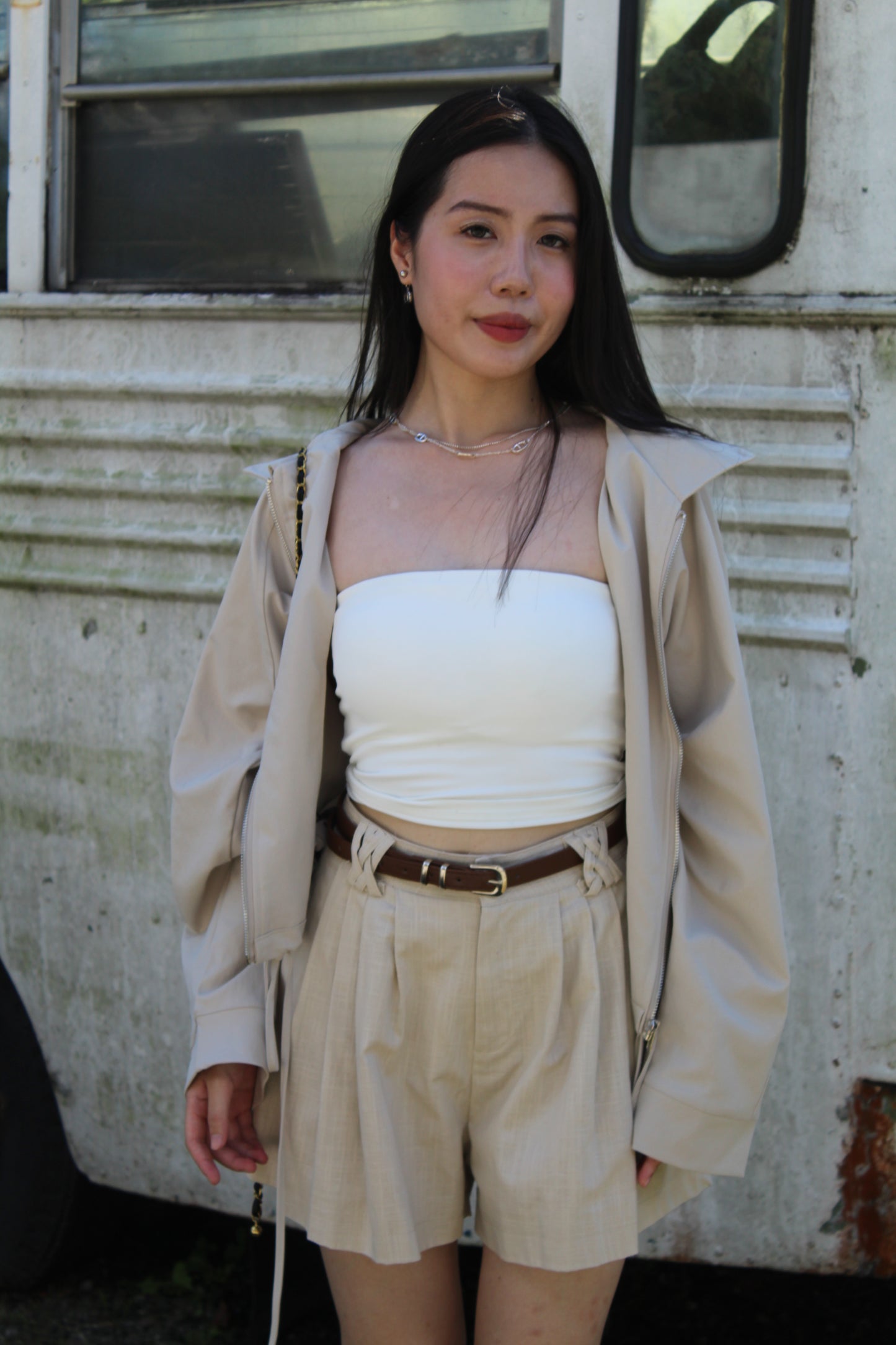 Quincey Cropped Jacket (Cream)