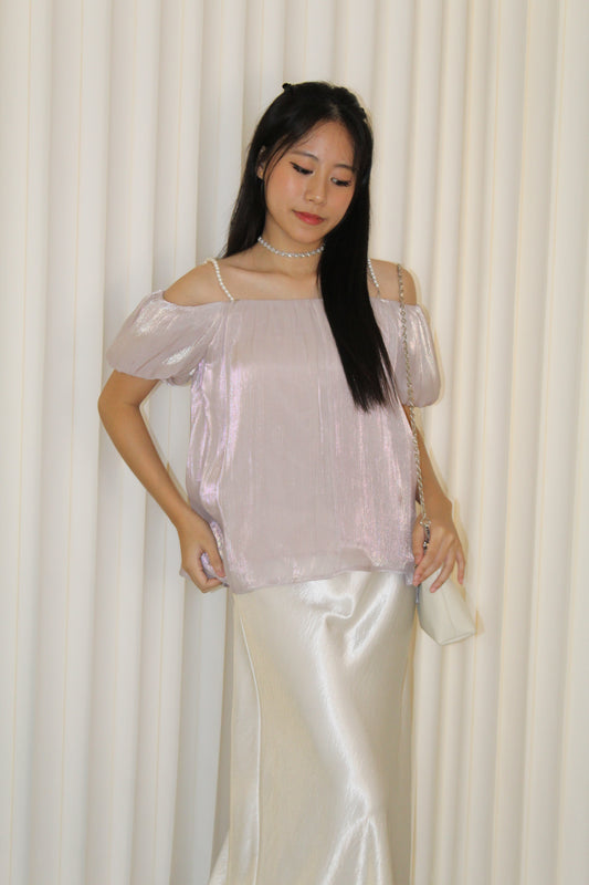 Maisie Off Shoulder Flare Top (Lilac)